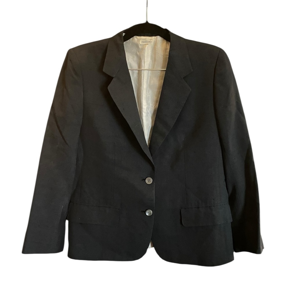 VINTAGE Donna Brioni Black Silk Blazer